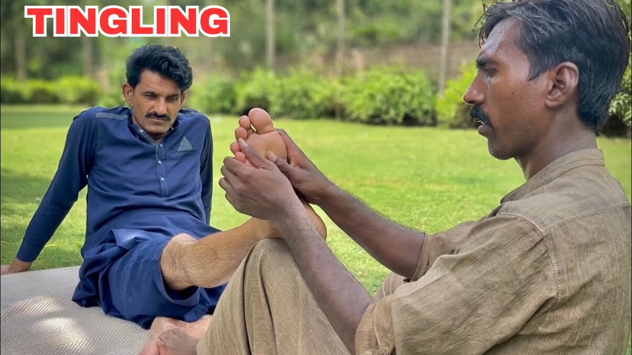 ASMR FEET TICKLISH MASSAGE MEN ( YOUNG MODEL ) | FOOT REFLEXOLOGY | LEG MASSAGE FOR RELAXATION SLEEP