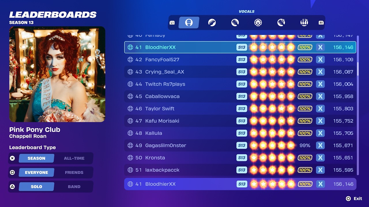 Fortnite Festival S13 - Pink Pony Club Flawless Vocals Expert Mode