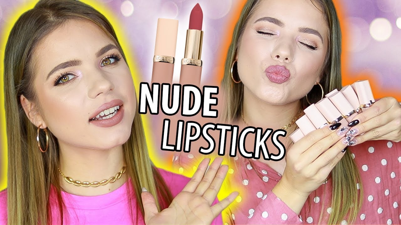 LOREAL NUDE LIPSTICKS TESTEN! ∙ Swatches + review | Kristina K ❤