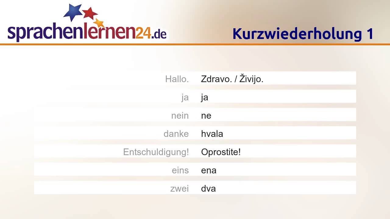 Slowenisch lernen (kostenloses Sprachkurs-Video)