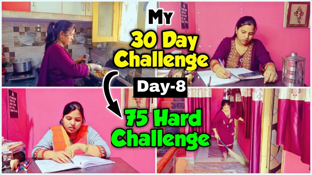 Day-8| What is 75 Hard Challenge 🔥| How I manage study in sasural 🎯| study vlog