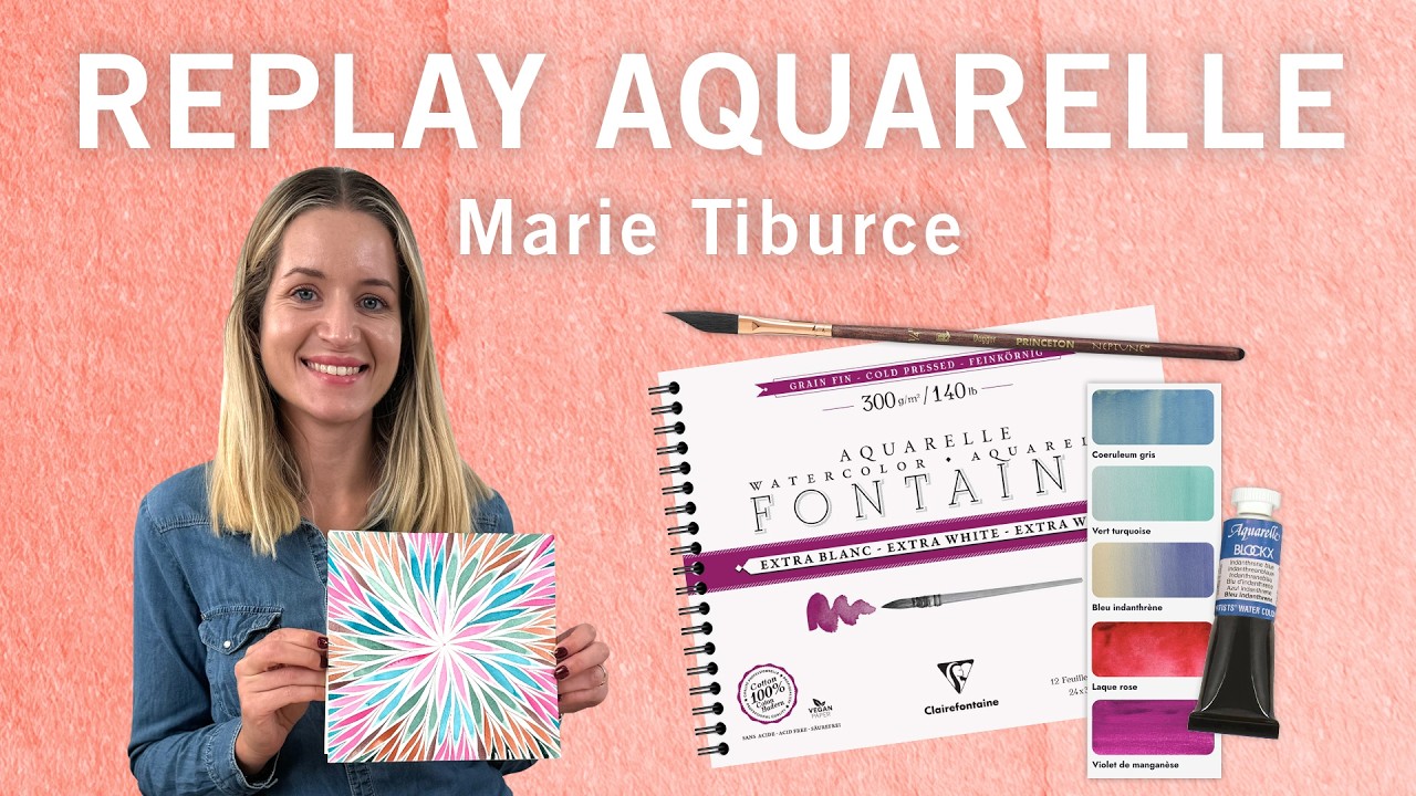 En direct avec Marie Tiburce : faire une rosace à l'aquarelle et l'encadrer