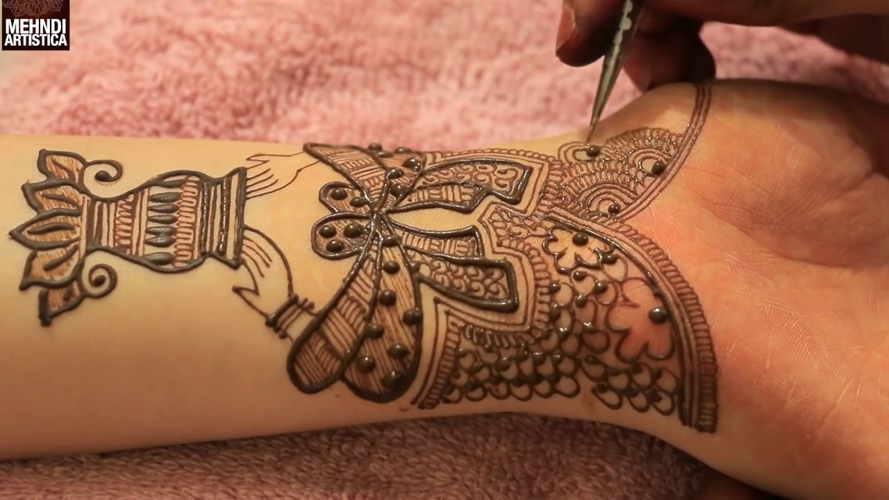 Kalash With Dulha Dulhan Hands Bridal Mehndi Design | Traditional Mehendi 2017