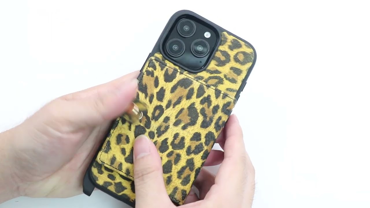 Leopard Print Slant Phone Case. #iphonecase #leatherproduct #LeatherPhoneCase