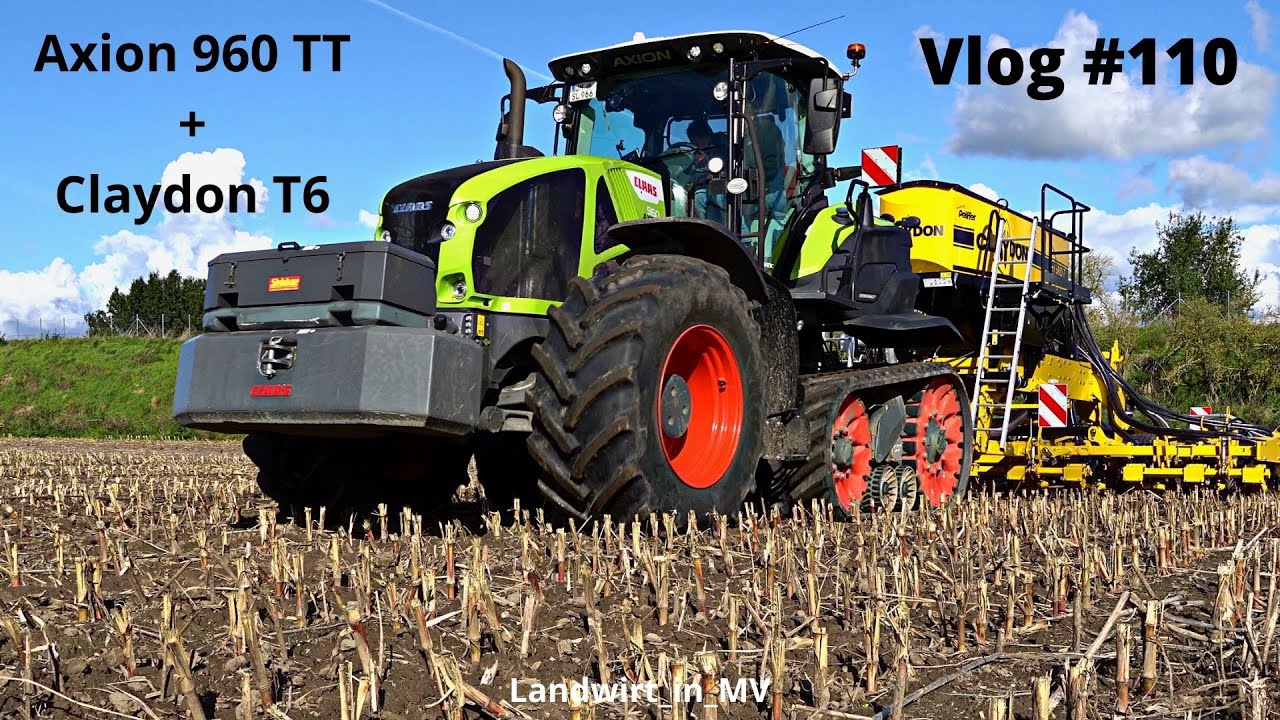 Влог #110 Посев ячменя с помощью Claas Axion 960 Terra Trac + 6-метровый Claydon T6