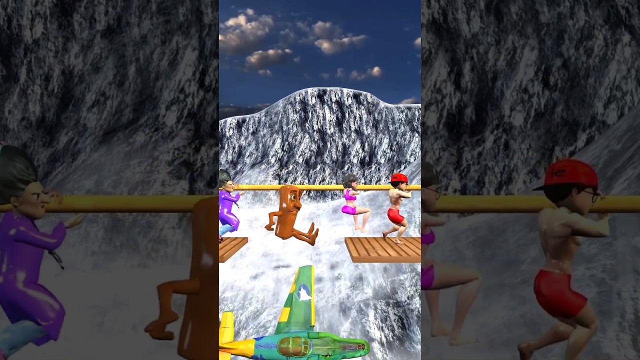Scary Teacher: Dangerous Bridge Escape | Crazy 3D Cartoon Run #shorts #cartoon