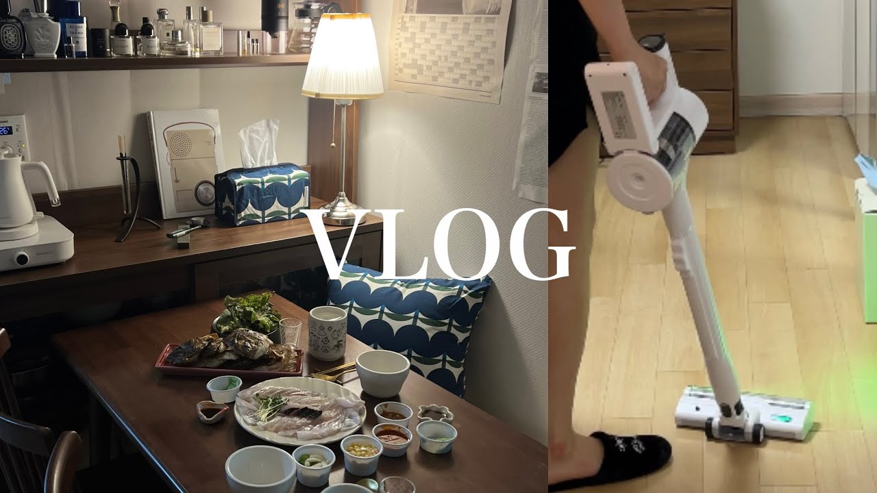 vlog. Living alone / 원룸 일상, 아이닉 무선청소기, 잠실 흥부골, 신혼집 집들이, 자취 저녁 한상과 직장인 퇴근 후 일상