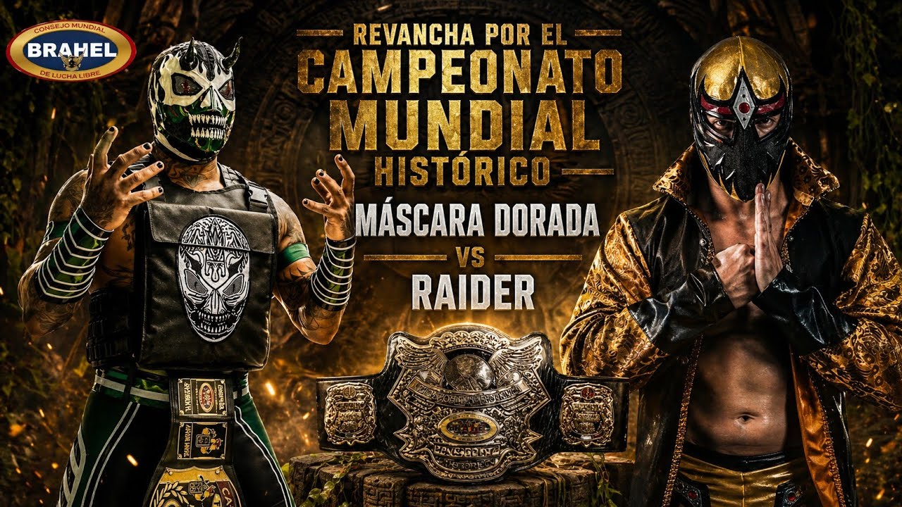 Raider vs máscara dorada por el campeonato mundial histórico