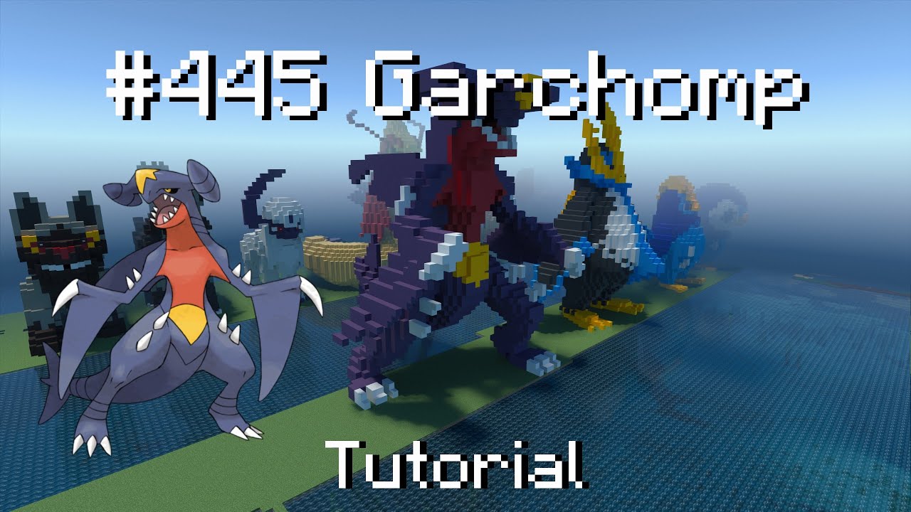 How to build a Pok&eacute;mon Garchomp statue in Minecraft (Tutorial)