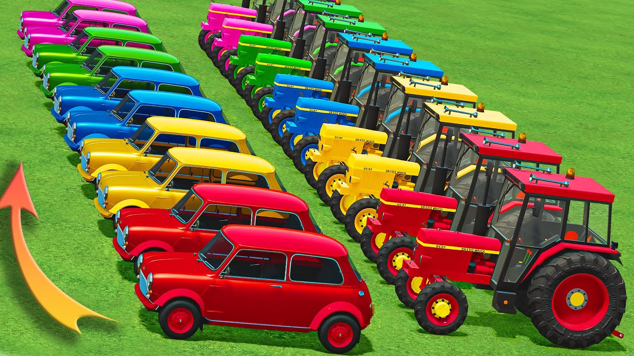 Garage Of Colors ! LION JD Tractors and Mini Cooper Transport to MULTI-STOREY CAR PARK! ACTION TIME!
