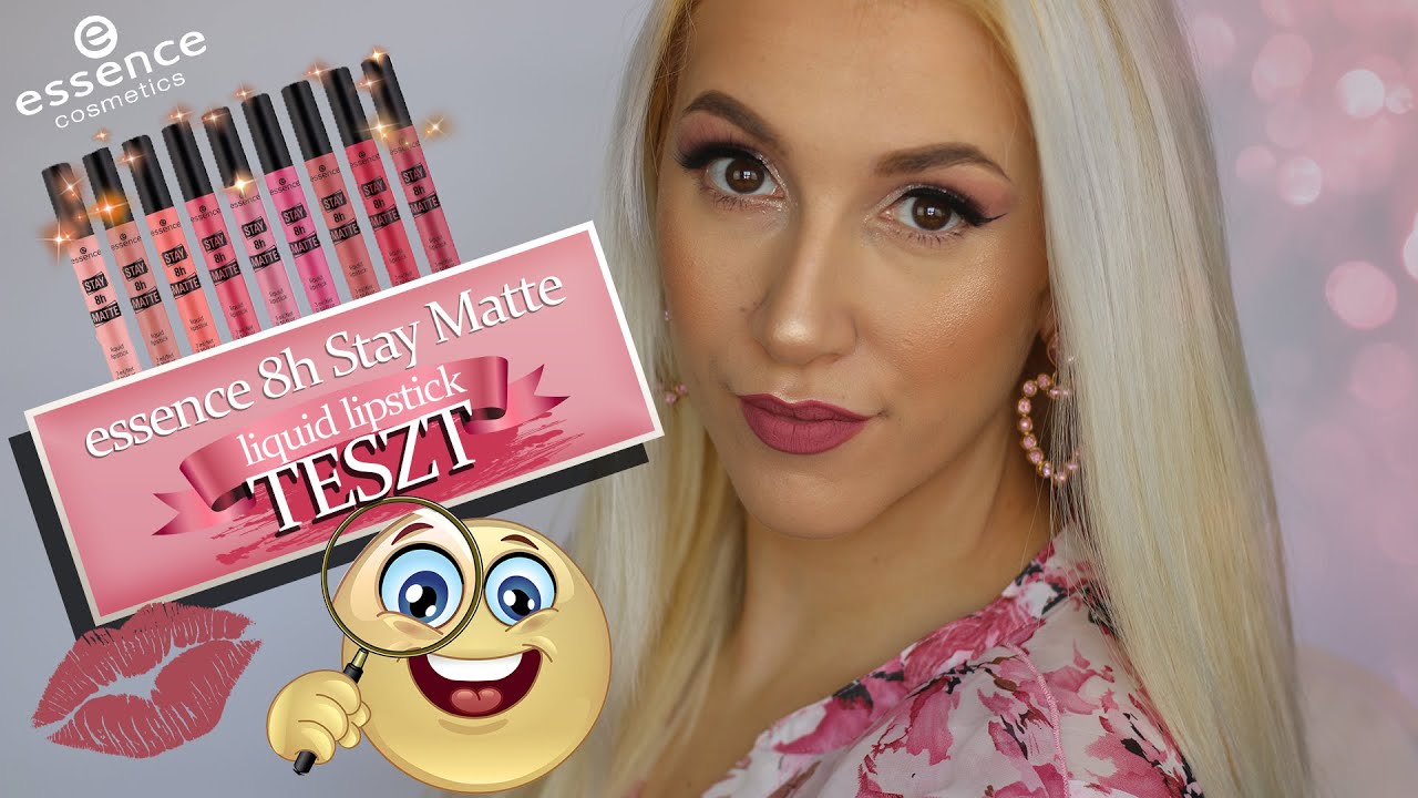 Essence  STAY 8H MATTE liquid lipstick (folyékony rúzs) TESZT💄👄 - Csordás Ági