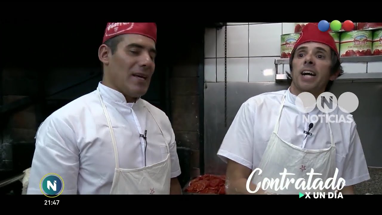 Roberto Funes Ugarte trabajando en una pizzería - Telefe Noticias