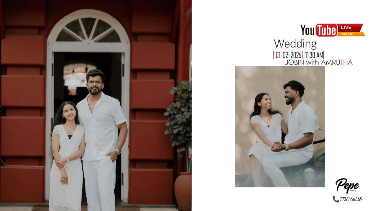 Wedding Ceremony of JOBIN with AMRUTHA //01.02.2026 // 11.30 am onqards