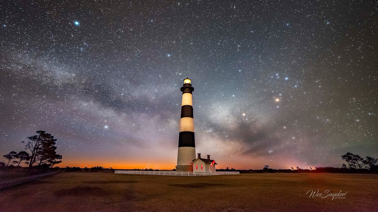 Milky Way to Sunrise Timelapse at Bodie Island Lighthouse