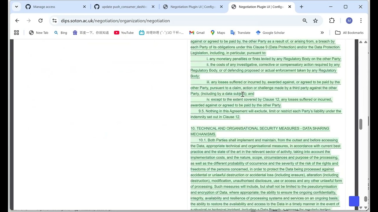 Negotiating data exchange contracts
