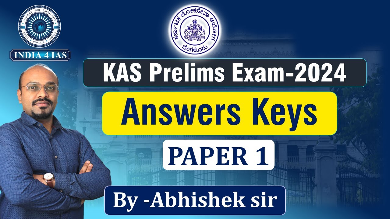 KPSC KAS Prelims 2024 | Answer keys | Paper 1 Question Paper Analysis | #india4ias #kpsc