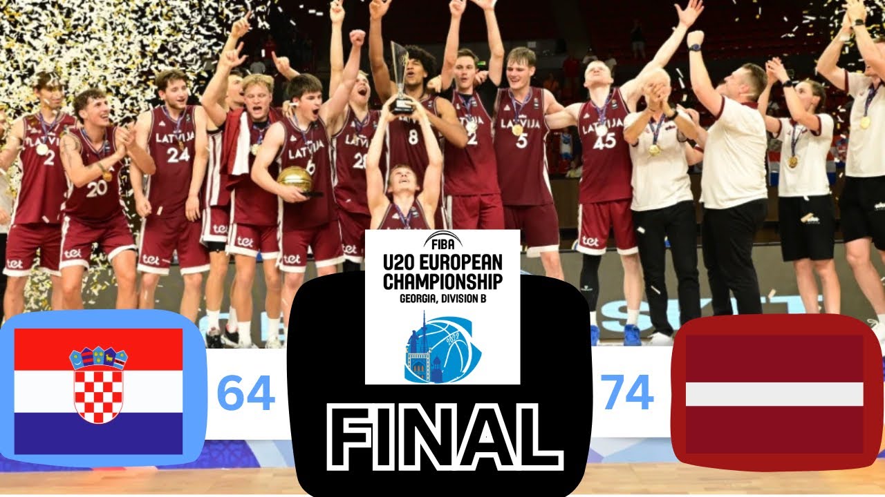 ‼️CHAMPIONS CROWNED‼️ HIGHLIGHTS: U20-B EuroBasket- FINAL- Croatia VS Latvia