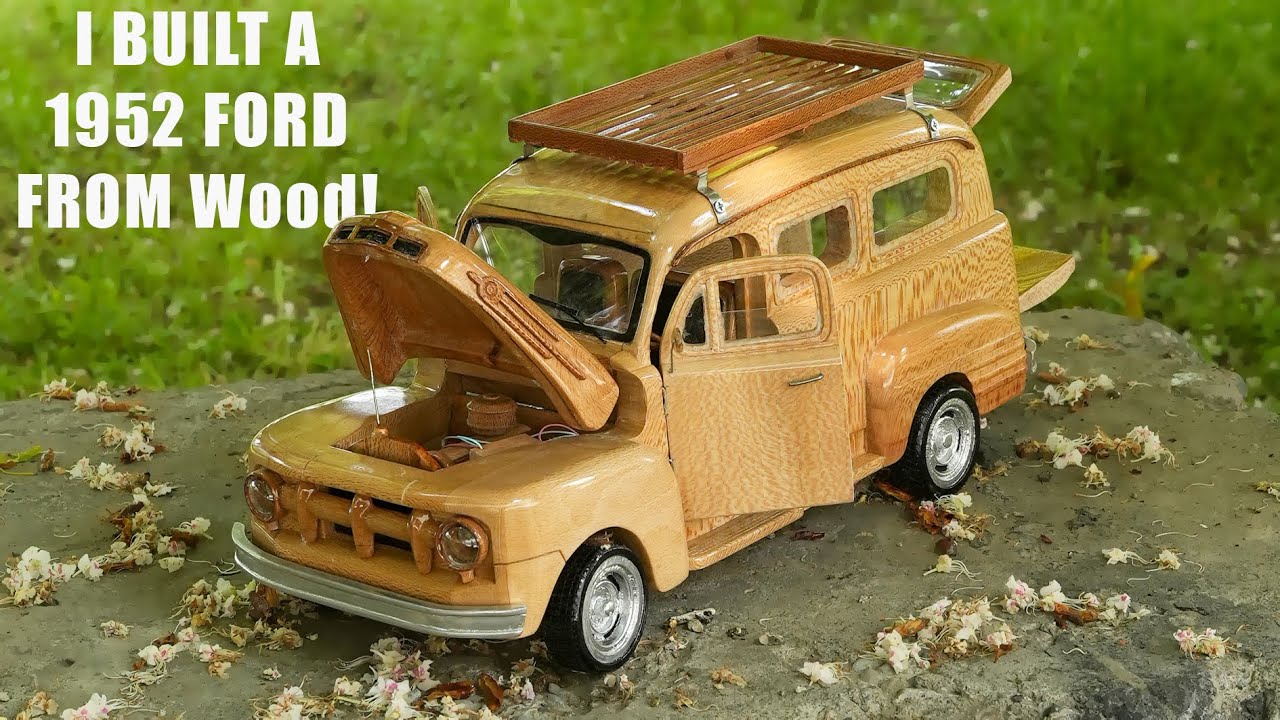 How Did He Make This Wooden Car So Real? - Ford 1952 out of wood