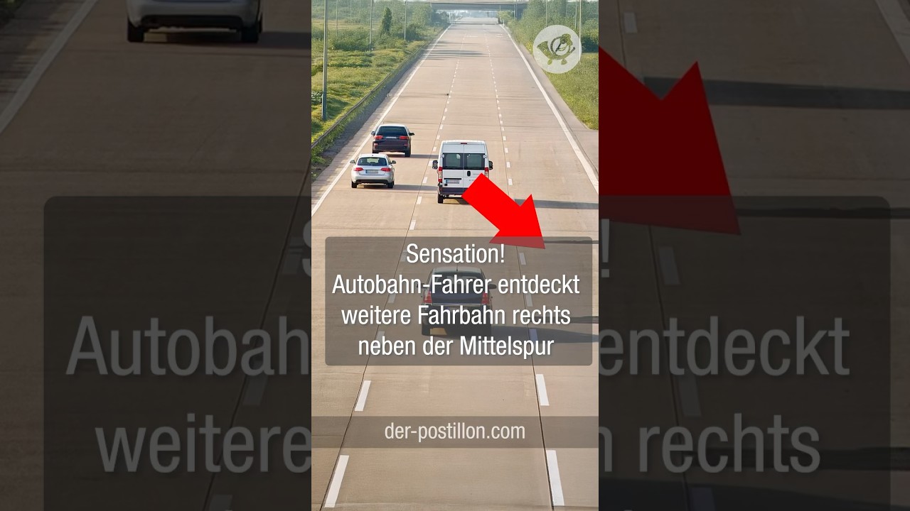 Sensation! Autobahn-Fahrer entdeckt weitere Fahrbahn rechts neben der Mittelspur