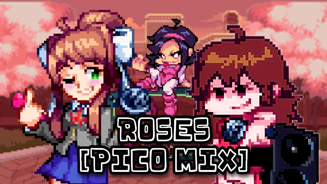 [PLAYABLE] - Roses (Pico Mix) But It's Monika Vs. GF | FNF Cover