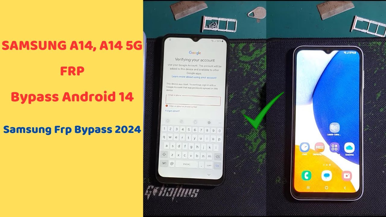 SAMSUNG A14, A14 5G FRP Bypass Android 14 / Samsung Frp Bypass 2024 New Security