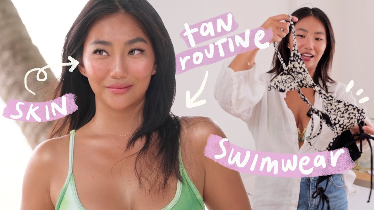 BEACH REQUESTS: Skin Makeup + Tanning Routine, Swimwear Haul 👙 | Raiza Contawi