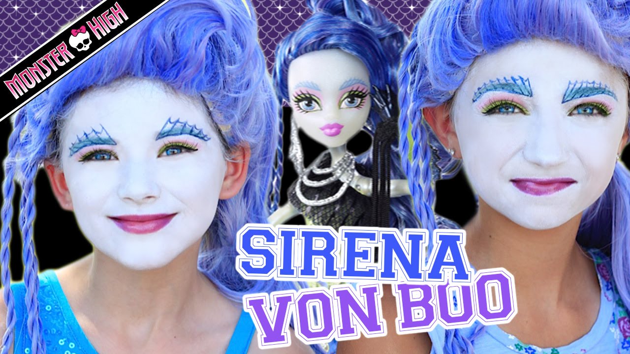 Monster High Sirena Von Boo Makeup Tutorial! Collab CuteGirlsHairstyles & KITTIESMAMA