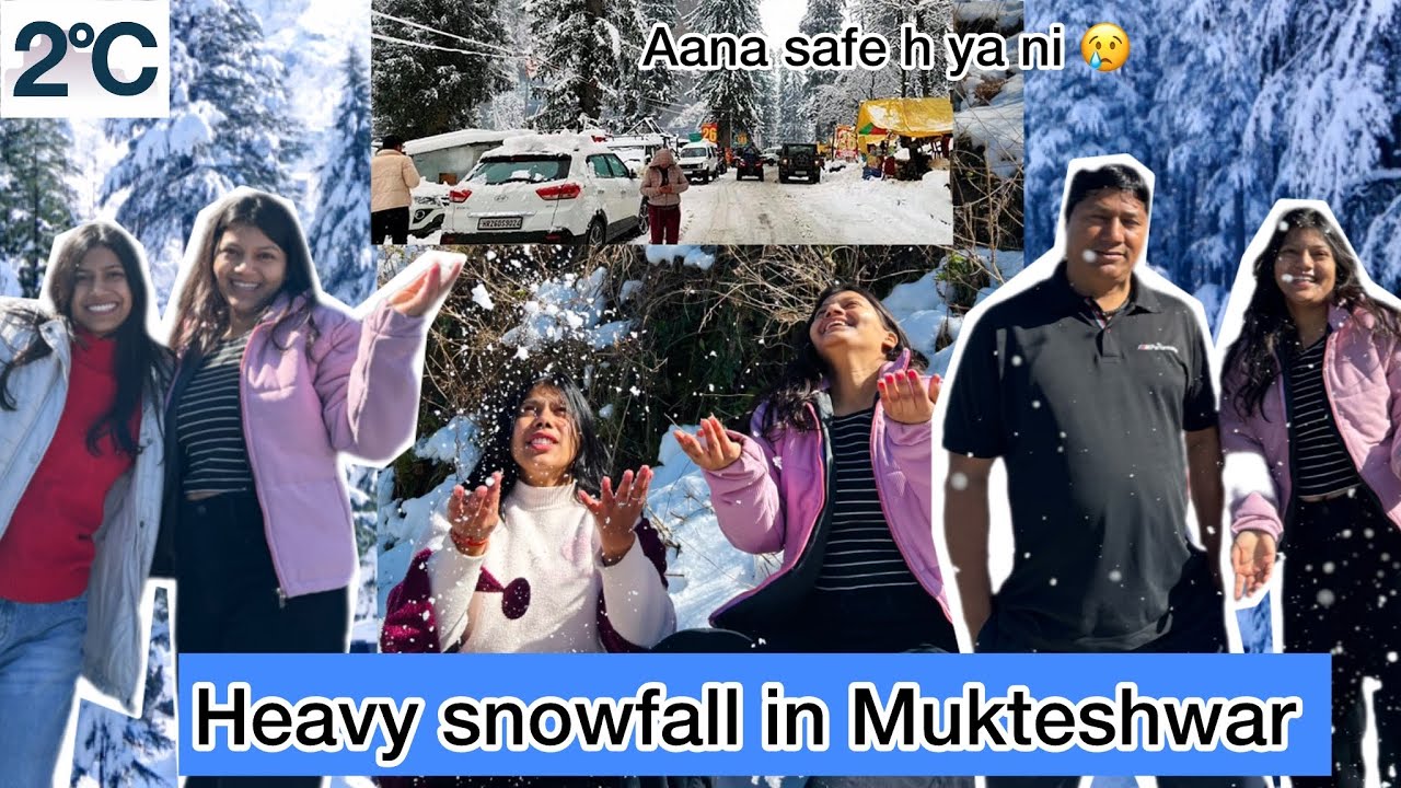 Heavy Snowfall In MUKTESHWAR After So Many Years | CAR,SCOOTY Got Stuck In Sno...! #livenews #today