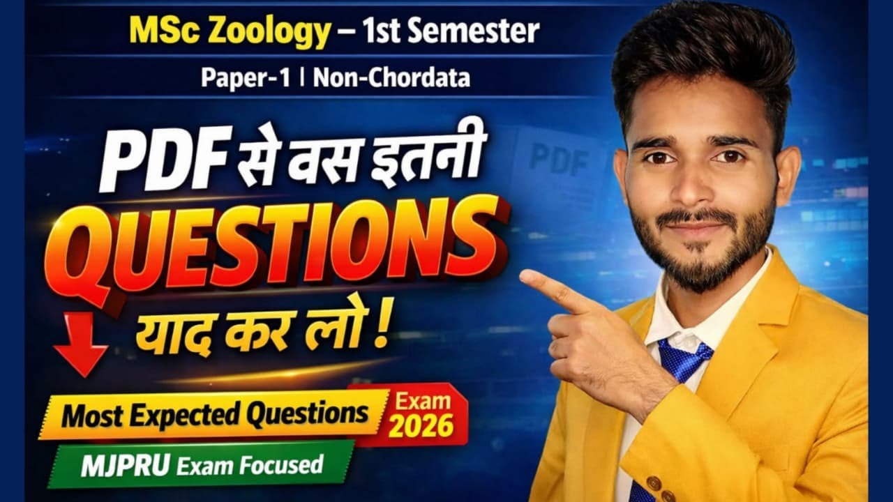MSc Zoology 1st Semester Paper-1 Non-Chordata | Most Expected Questions 2026 | MJPRU Exam 🔥