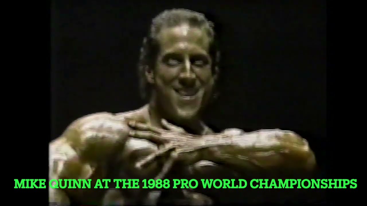 Mike Quinn posing at the 1988 Pro World