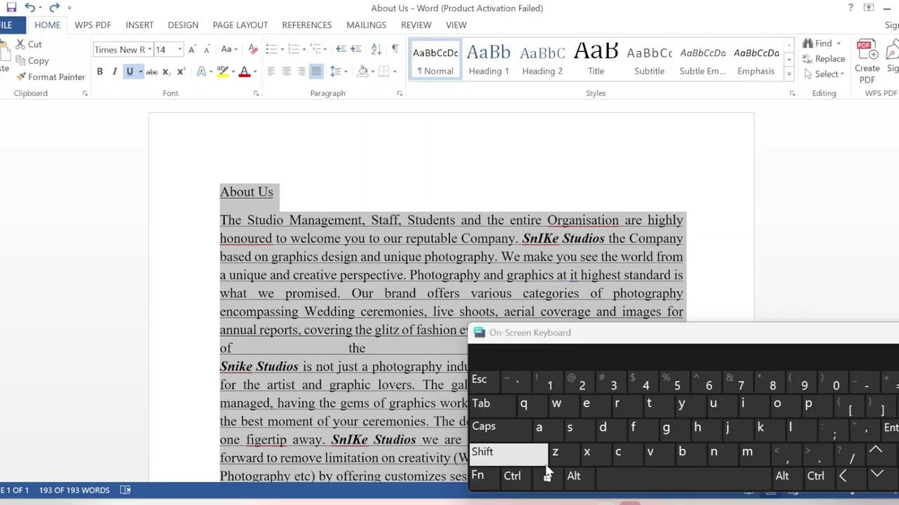 Microsoft word shortcut keys