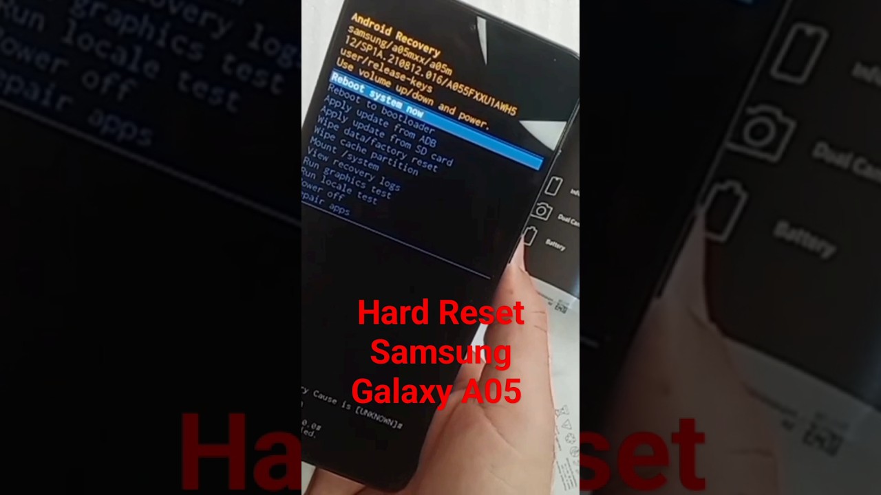 how to make a hard reset on Samsung Galaxy A05