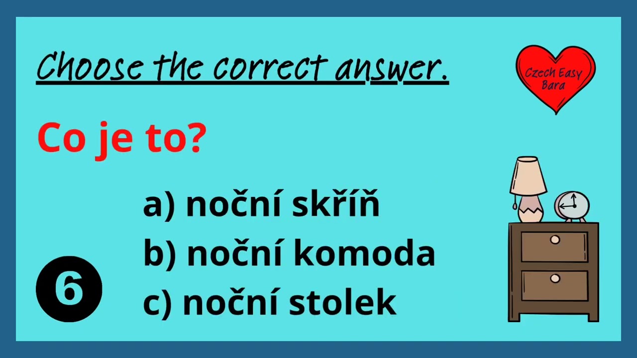 Czech Vocabulary Quiz, Furniture Bedroom
