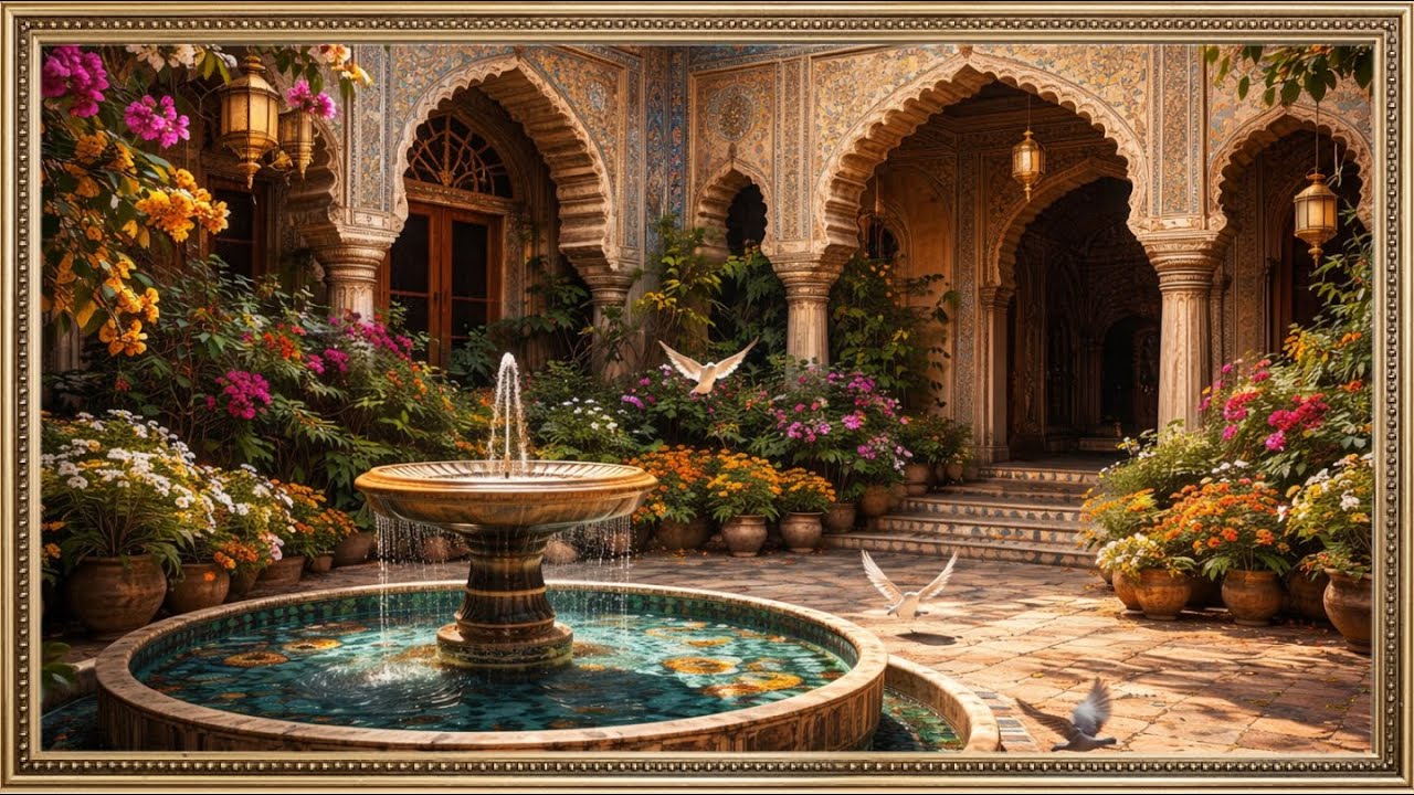Royal Indian Courtyard | Ambient Screensaver #screensaver #wallpaper #painting