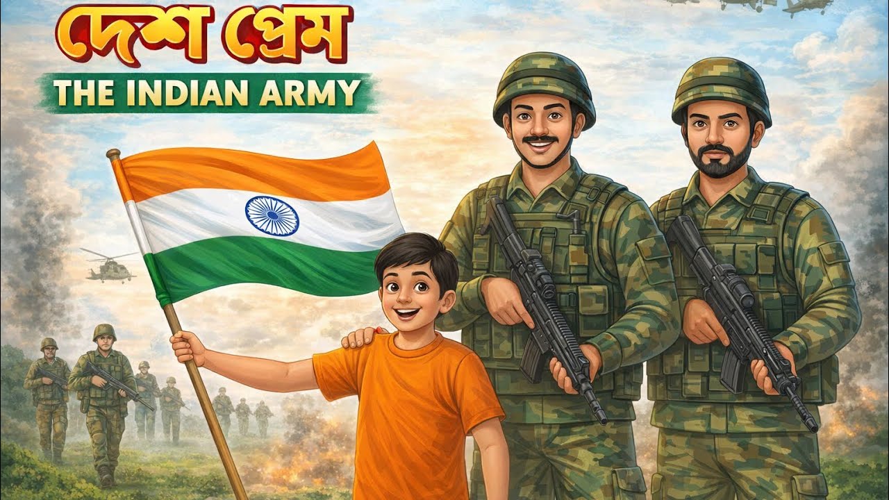 Cartoon Video Army। দেশ প্রেম। Desh Bhakti Cartoon। Army Life in Leh Ladakh। Army Video।কাটুন বাংলা।