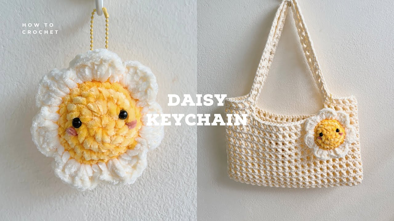 How to crochet a daisy keychain
