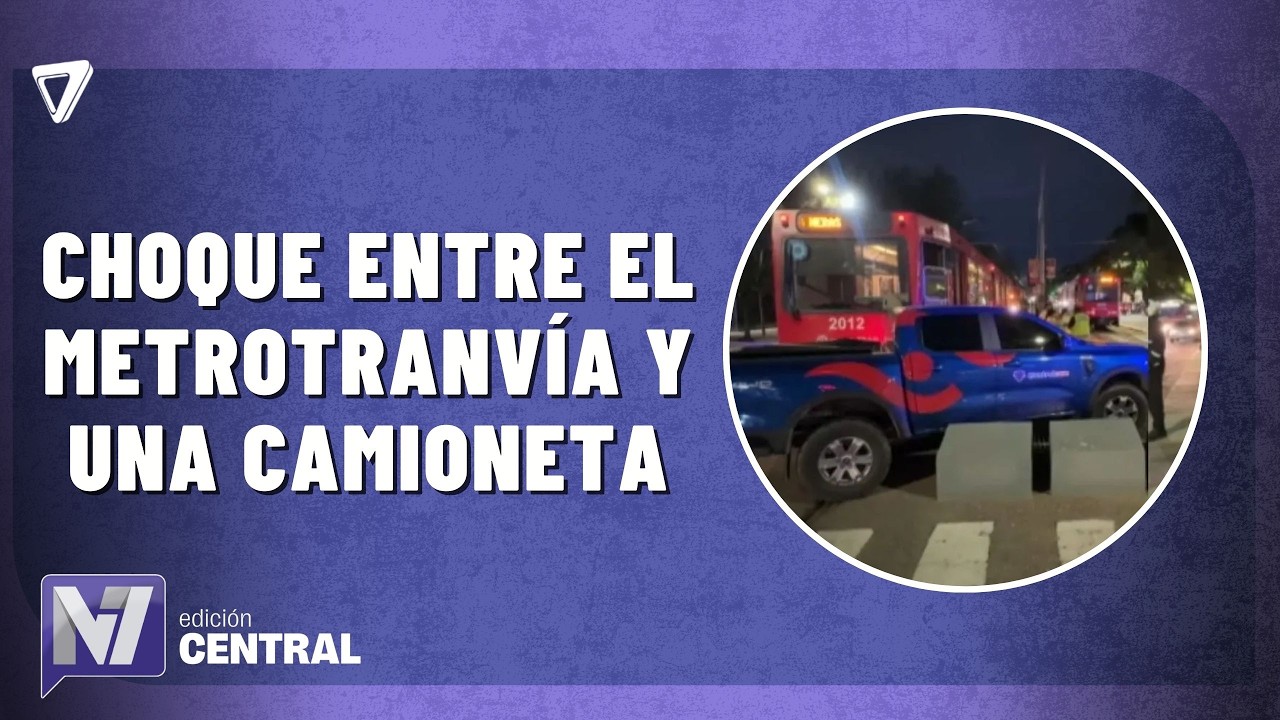 Choque entre Metrotranvía y camioneta en Belgrano y Montevideo
