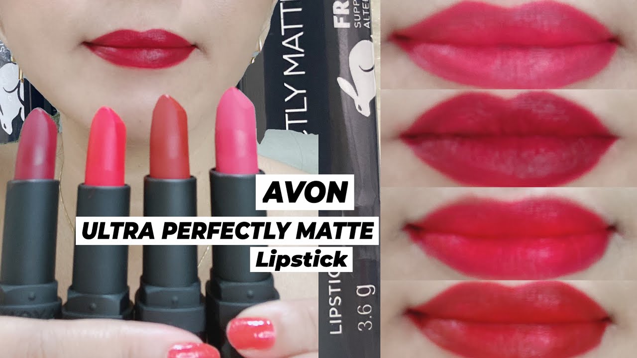 AVON Ultra Perfectly Matte Lipstick/ 4 shades swatches