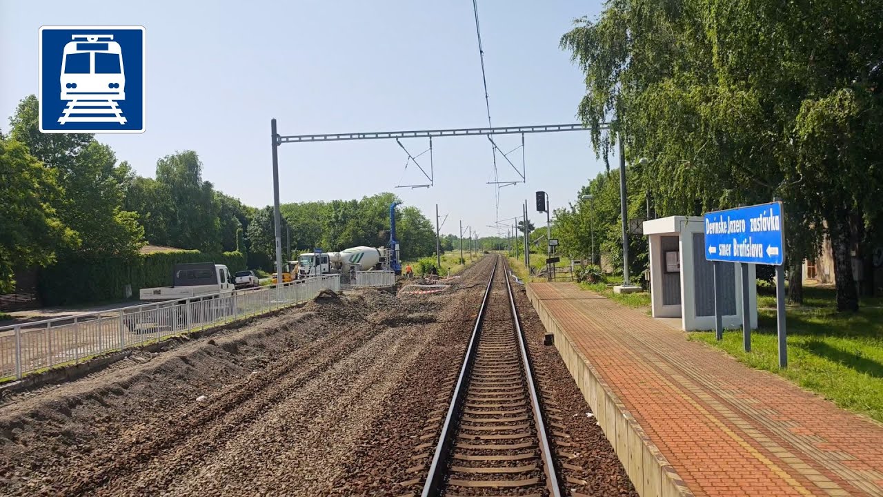Modernizácia železničnej trate Devínska Nová Ves - Zohor. Pohľad z vlaku (jún 2025)