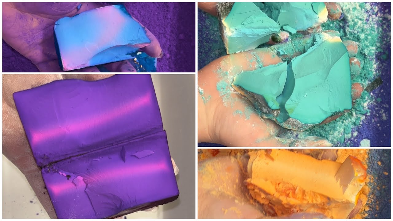 Vibrant BSN Gymchalk Fresh Dyed Blocks | ASMR Oddly Satisfying | Soft Fluffy Chalk