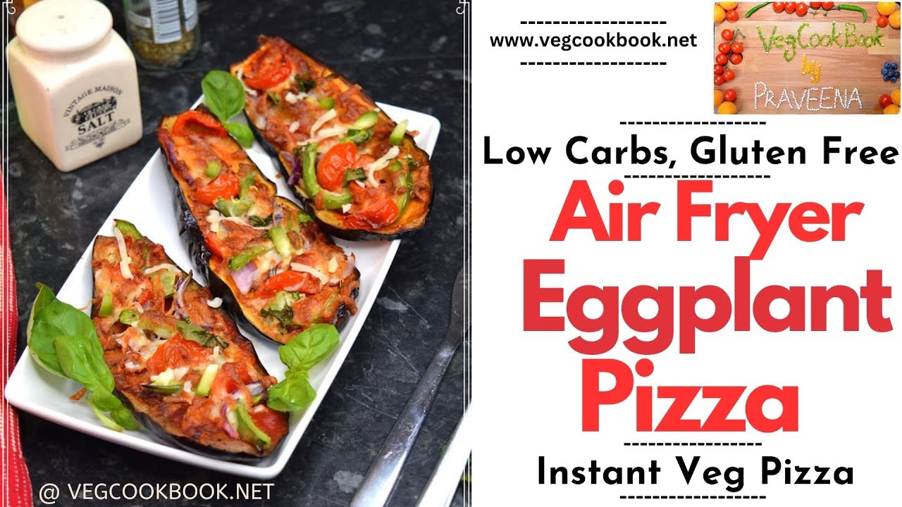 Air Fryer Eggplant Pizza Recipe / Air Fried Low Carb Eggplant Pizza / Weight Loss Aubergine Pizza