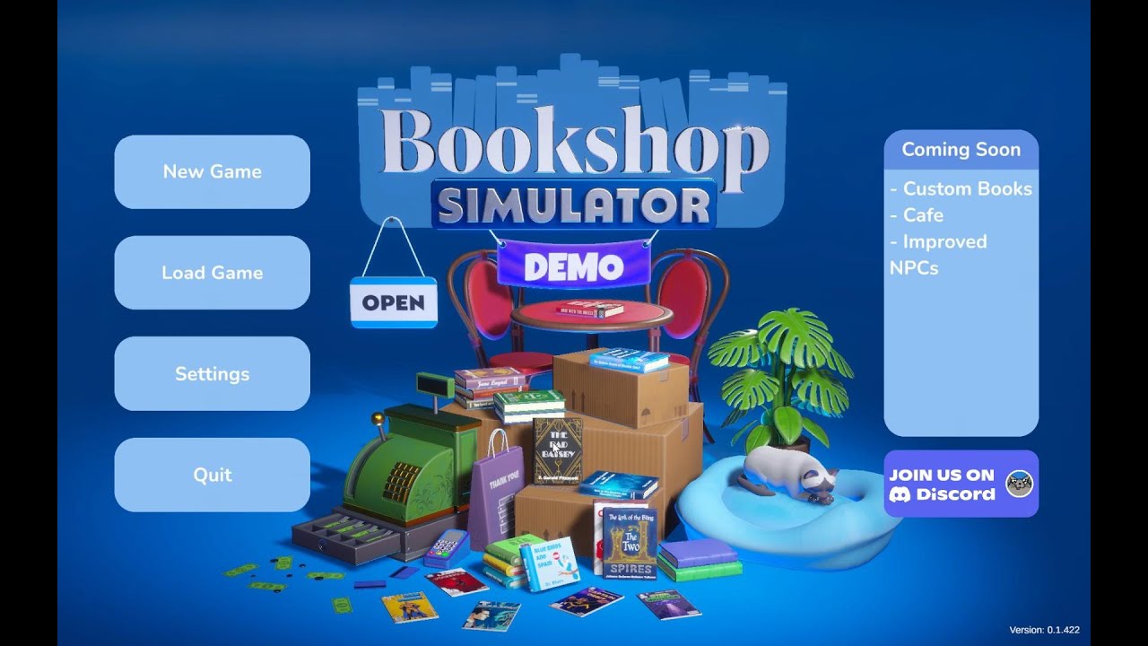 First Look at Bookshop Simulator Demo  Cozy Bookshop Life Sim 🏡📚🐱