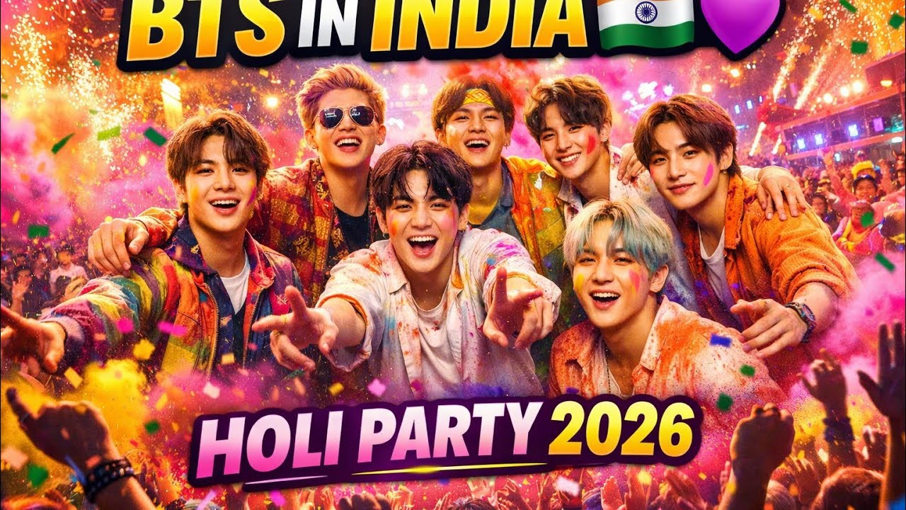 BTS Holi Celebration in India 🇮🇳💜 | Rang De Tonight | K-Pop Holi Festival Song 2026 #BTS #Holi #love