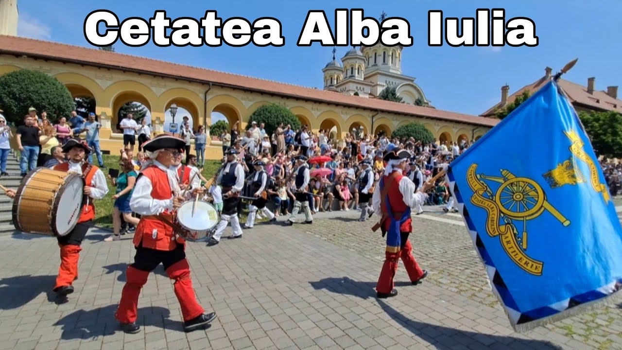 Cetatea Alba Iulia Cea mai mare cetate din Rom&acirc;nia .Schimbarea gărzilor (demonstrație)