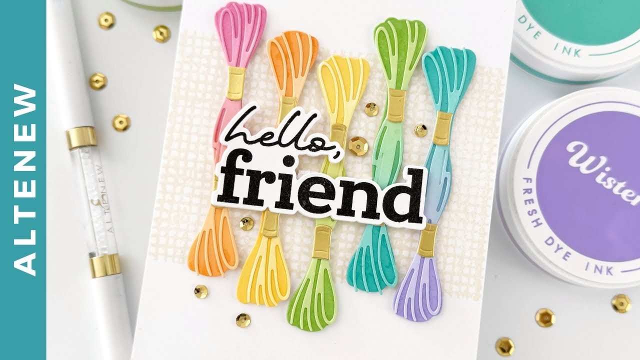 Gradient Ink Blending Technique on Die Cuts : Altenew Stitched With Love
