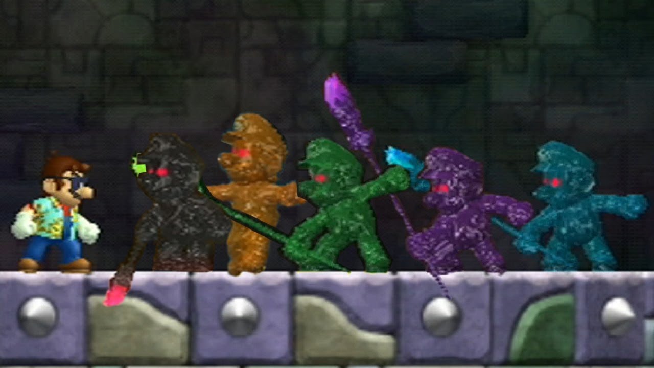 New Super Mario Bros Wii - All Shadow Mario Boss Battles