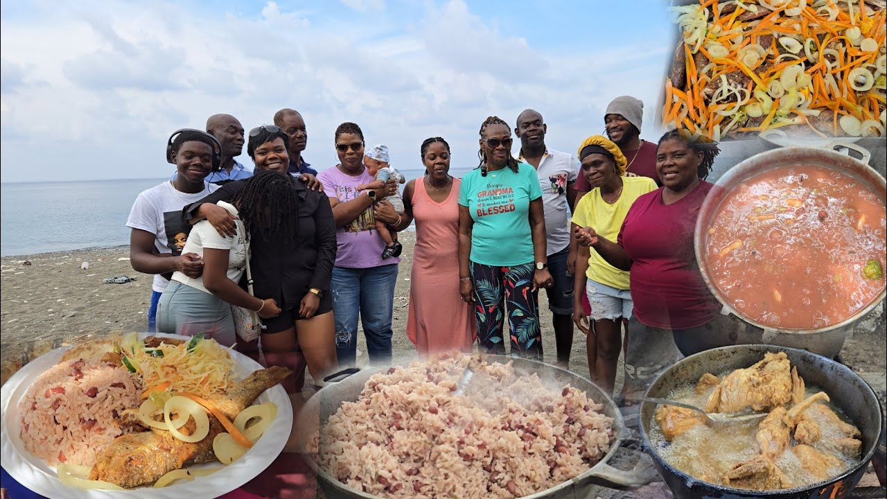 Epic day at the beach cooking up some delicious food for our guests | Fish Fry  Chicken stew peas