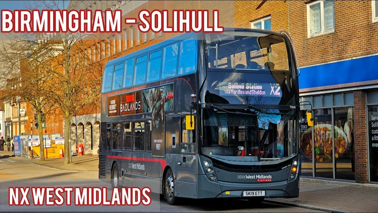 Explore Birmingham by Bus - NXWM Route X2 - Birmingham Moor St to Solihull Town Centre