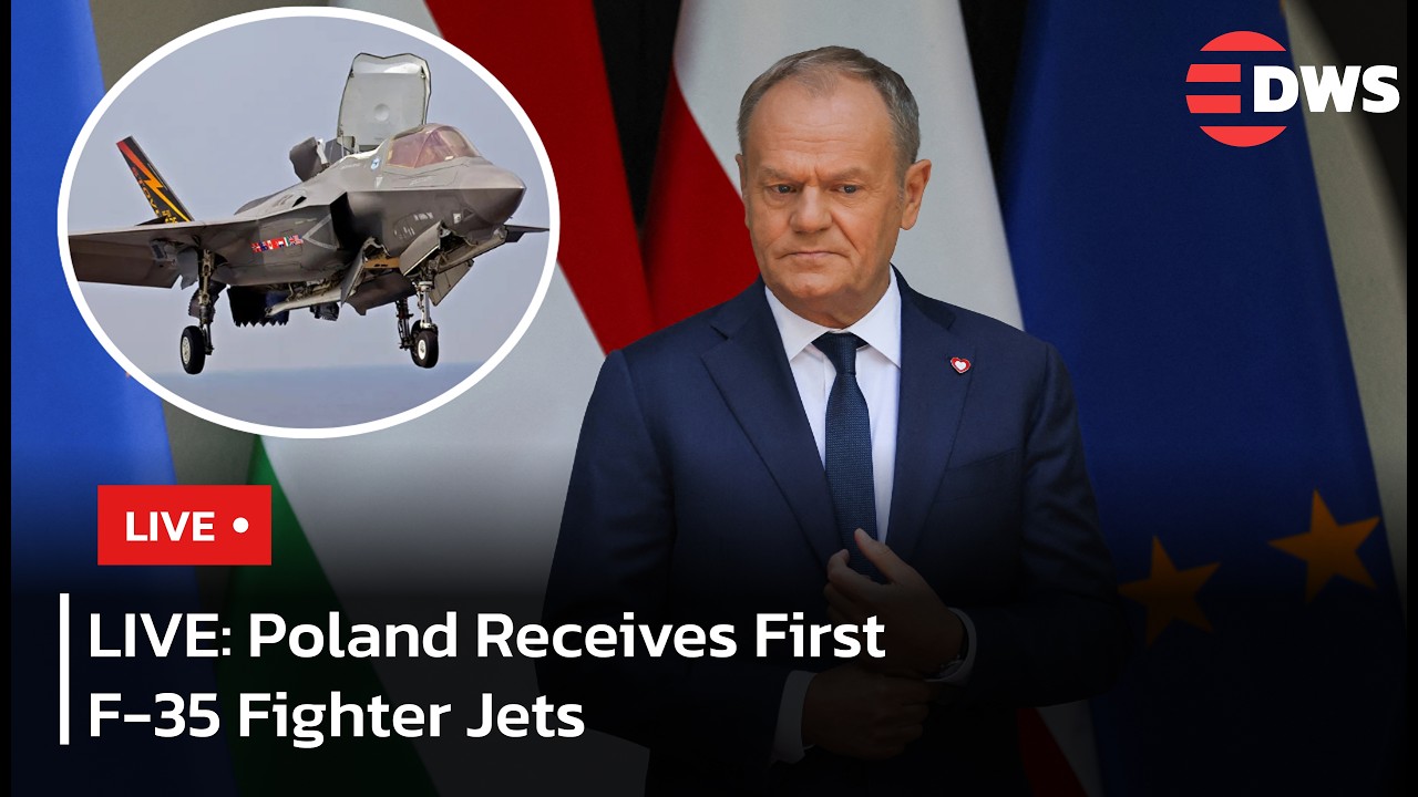 LIVE: Poland Welcomes First F-35A 'Husarz' Stealth Fighters To Łask Air Base | DWS News | AC1F
