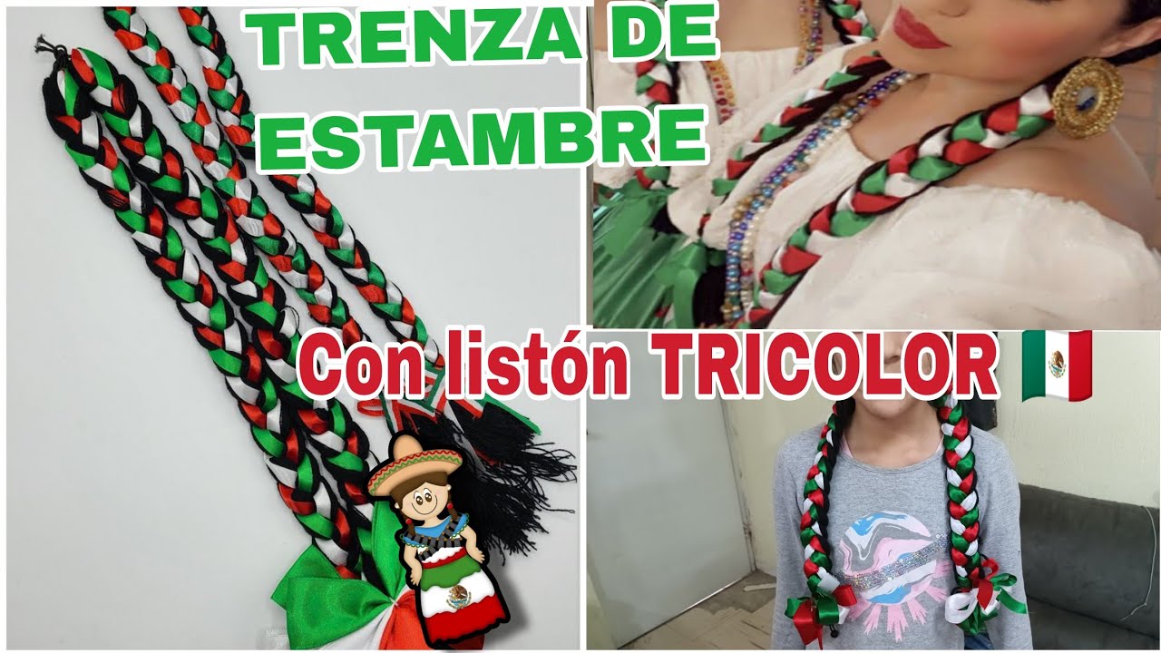 Trenzas REVOLUCIONARIAS ,TRENZA DE ESTAMBRE DE LISTON TRICOLOR 